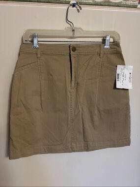 Q Mack cotton/elastane skirt front pockets tan colour button/zip front sz xs nwt